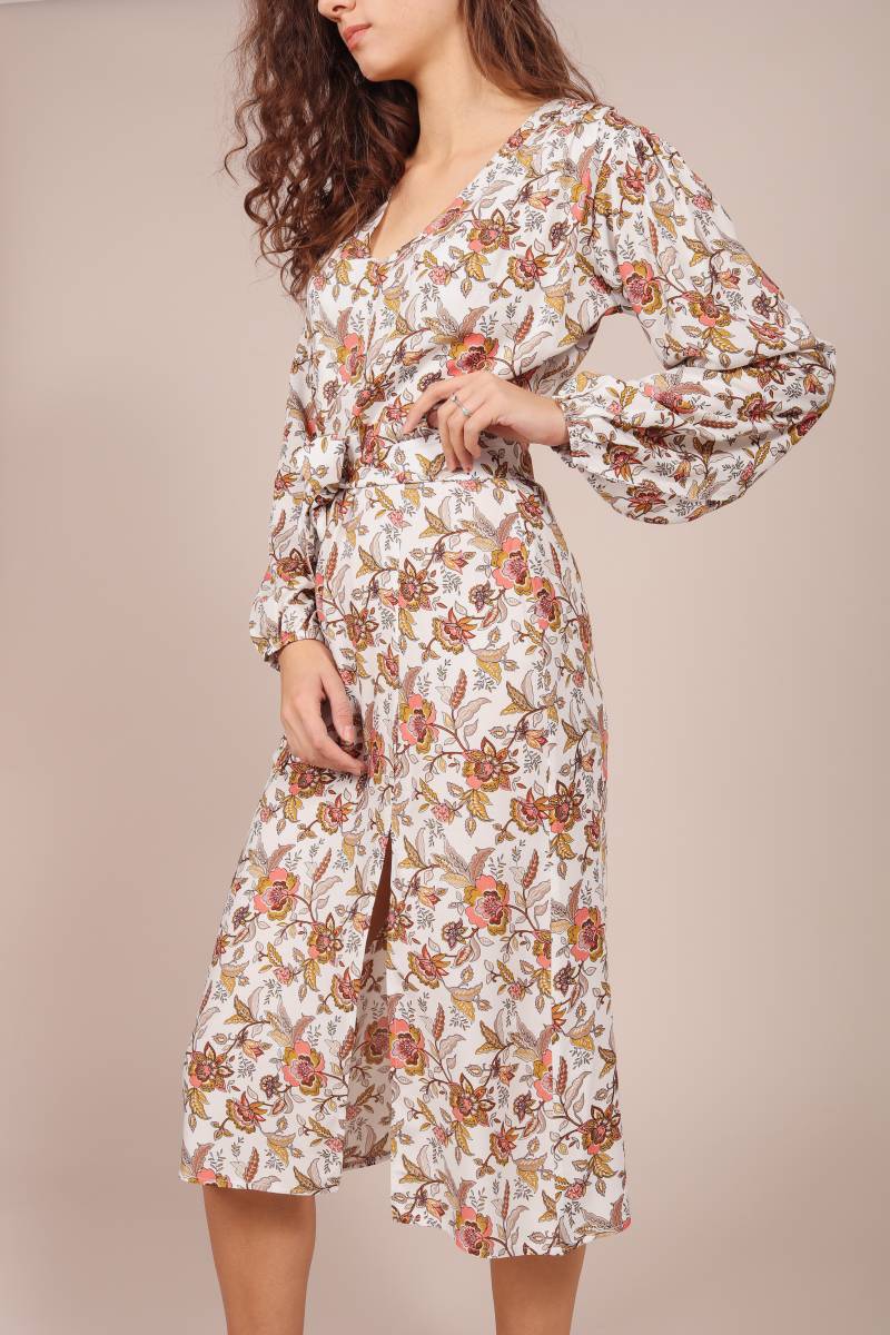 

Платье Тасмания в цветочный принт с разрезом Romashka, Молочный S|M (5255), Тасмания