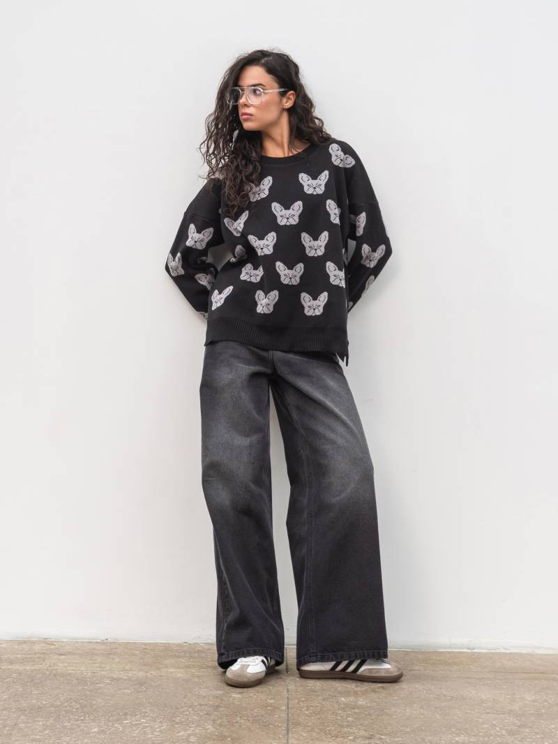 Свитер "Тони" Romashka, Черный+, One size 19658