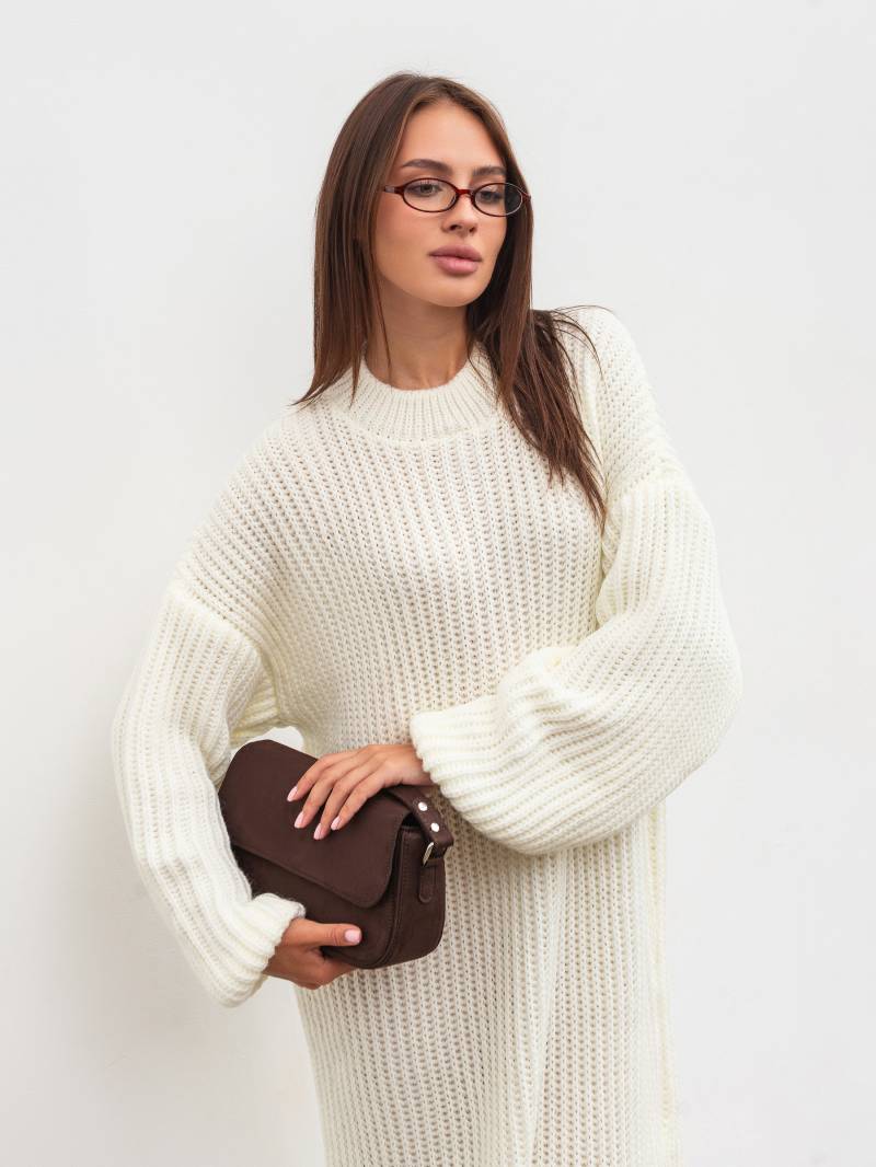 Вязаное платье "Кассель" Romashka, Молочный, One size 19805