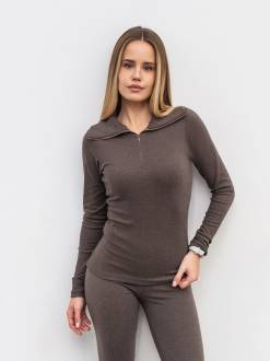 Лонг из микрофлиса &quot;Полярис&quot; Romashka, Коричневый, L 19897