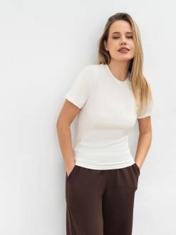 Футболка «Слім» Romashka, Молочный, S 19006