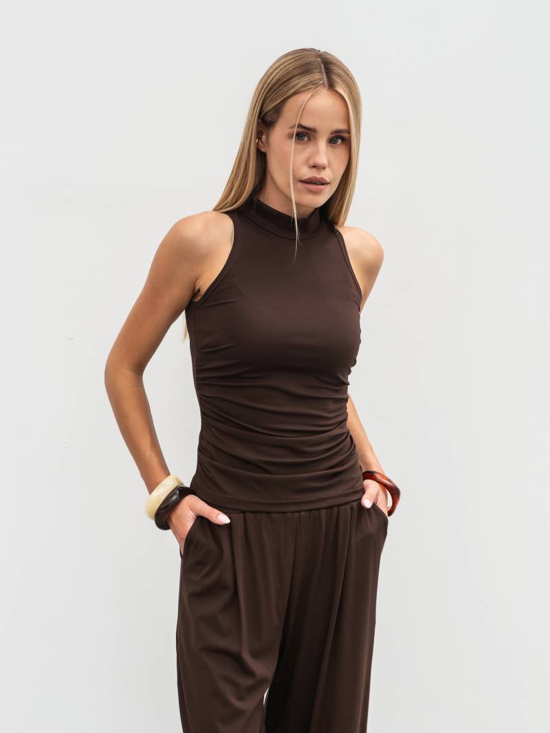 Топ «Драпи» Romashka, Коричневый, S|M 19534