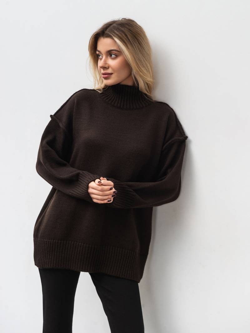 Свитер "Фьорд" Romashka, Коричневый, One size 19942