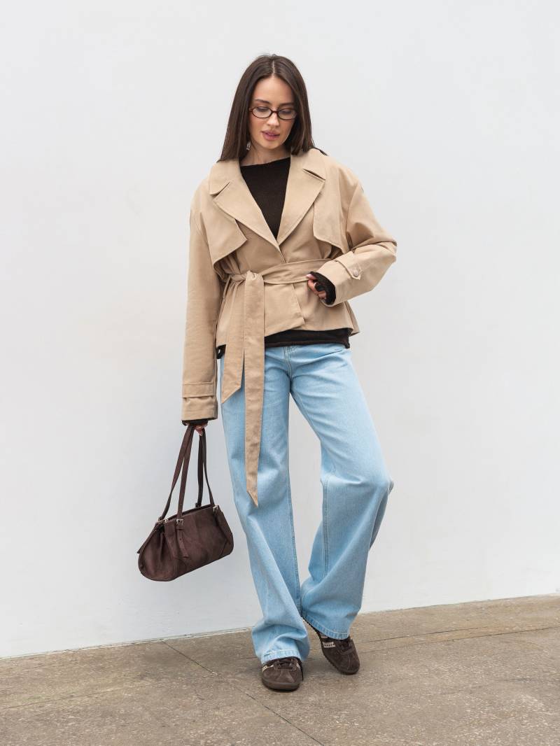 Укороченный тренч "Аксис" Romashka, Бежевый, S|M 20160