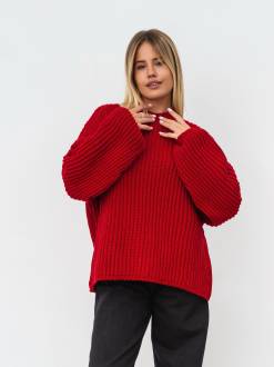 Свитер "Кентукки" свободного кроя Romashka, Темно-красный, One size 16888