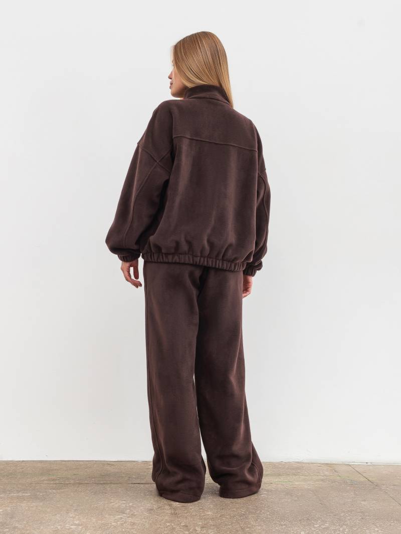 Удлиненный флисовый бомбер "Норд" Romashka, Коричневый, M|L 19783