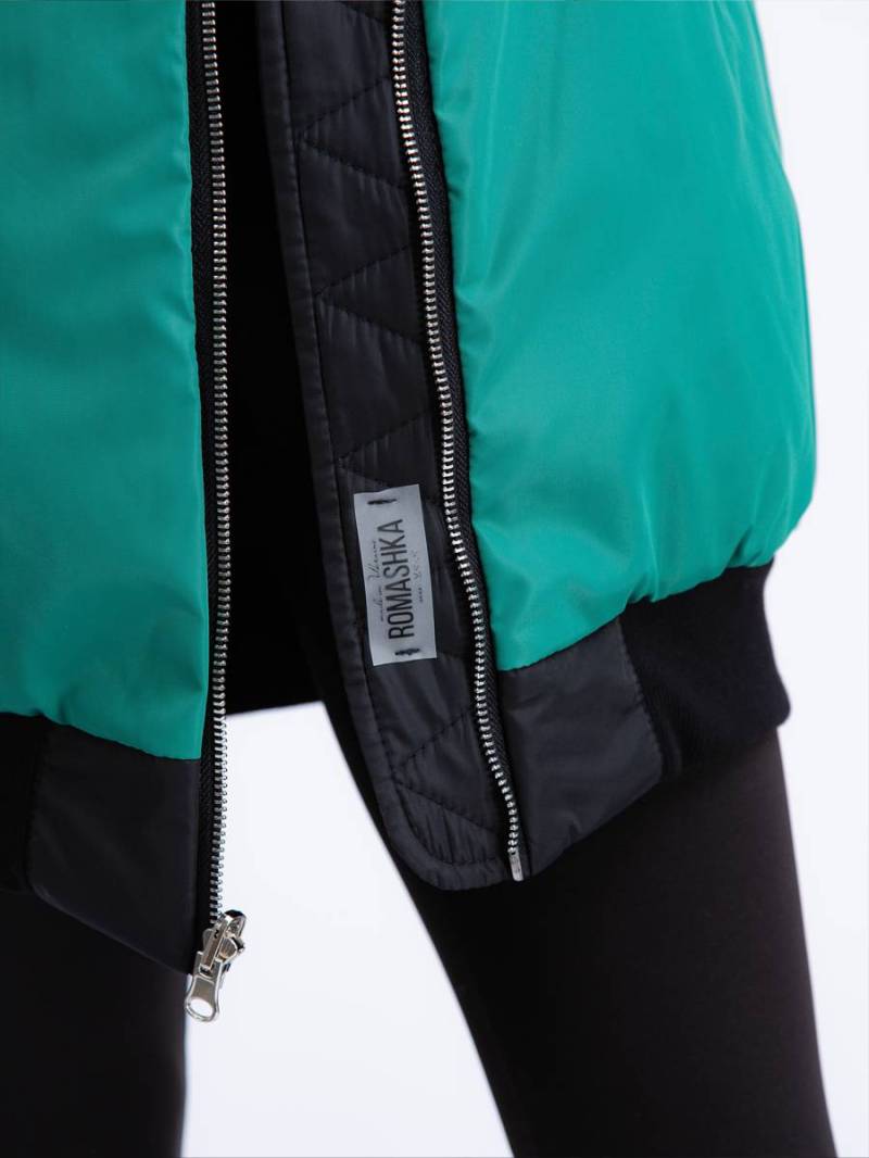 Бомбер "Лондон" двухсторонний Romashka, Зеленый+, S|M 12414