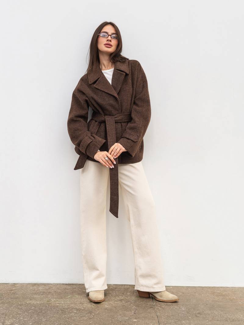 Пальто «Фельт» Romashka, Коричневый, S|M 19823