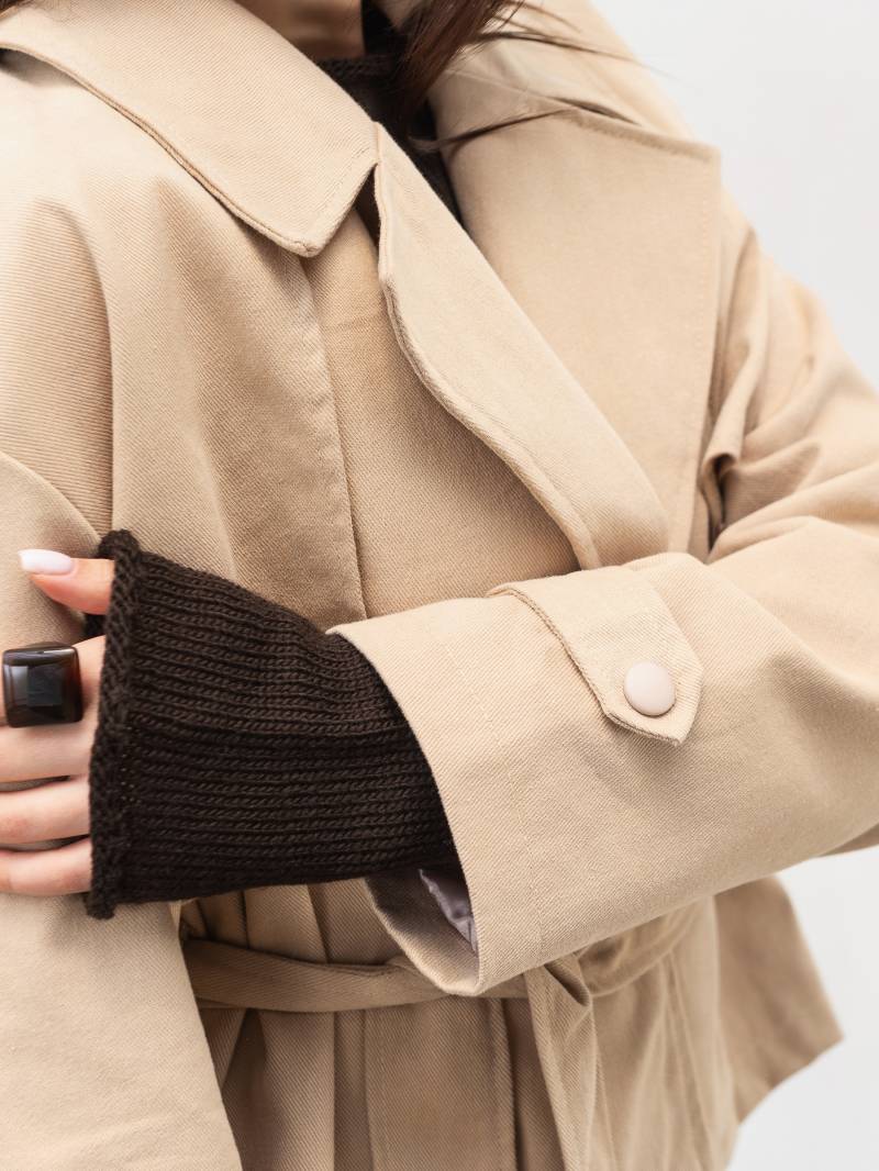 Укороченный тренч "Аксис" Romashka, Бежевый, M|L 20161