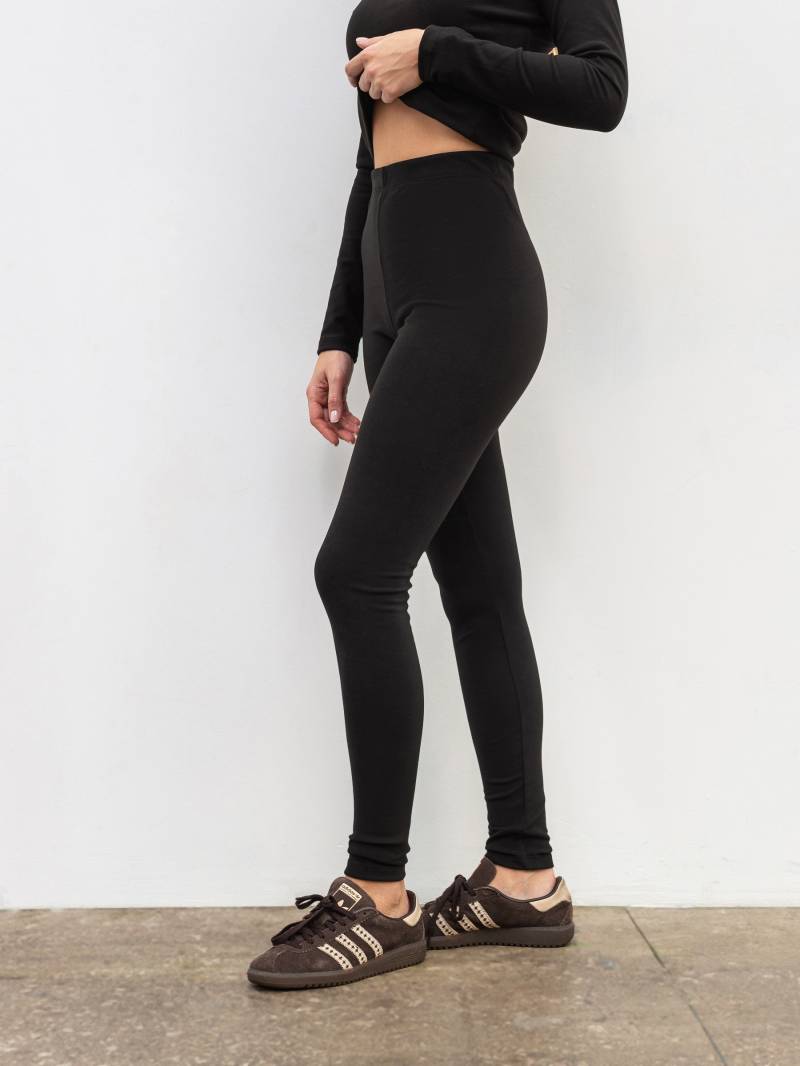 Легинсы из микрофлиса "Флекс" Romashka, Черный, XS 19908