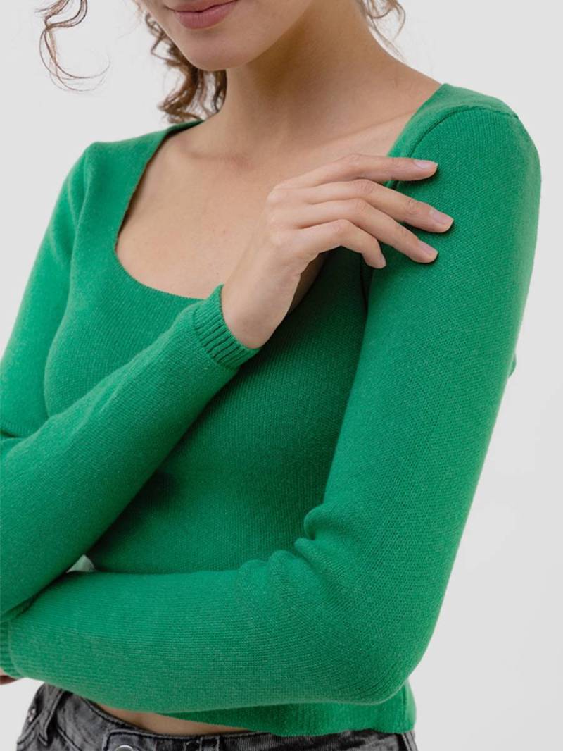 Топ "Брайтон" трикотажный с квадратным вырезом Romashka, Зеленый, XS|S 10110