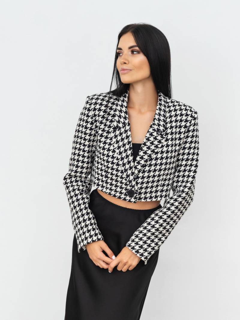 Пиджак «Шелби» укороченный Romashka, Черный+, M|L 15288