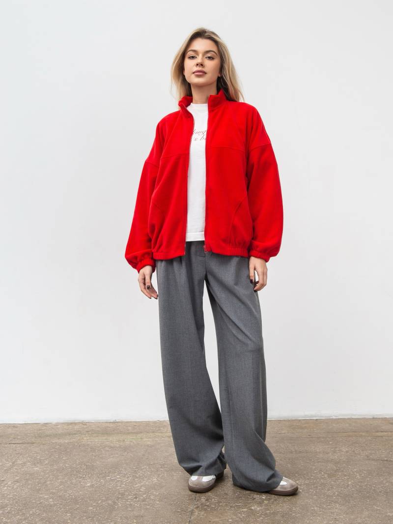 Удлиненный флисовый бомбер "Норд" Romashka, Красный, S|M 19949