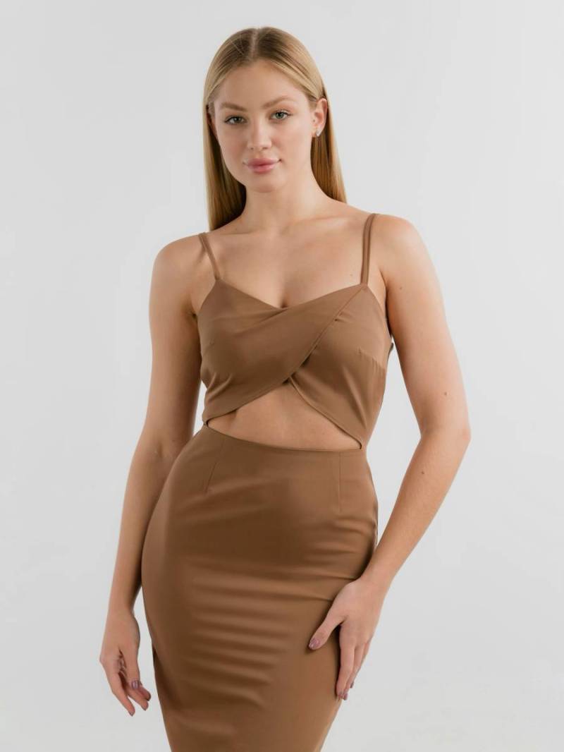 Платье "Алма" Romashka, Коричневый, XS 14069