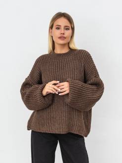 Свитер "Кентукки" свободного кроя Romashka, Коричневый, One size 16889