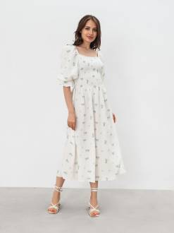 Платье из муслина "Витория" Romashka, Белый, L|XL 18003