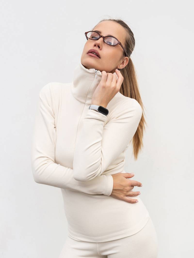 Лонг из микрофлиса "Полярис" Romashka, Молочный, XS 19904