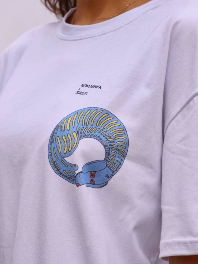 Футболка с принтом "Песик" Romashka, Белый, One size, 13547