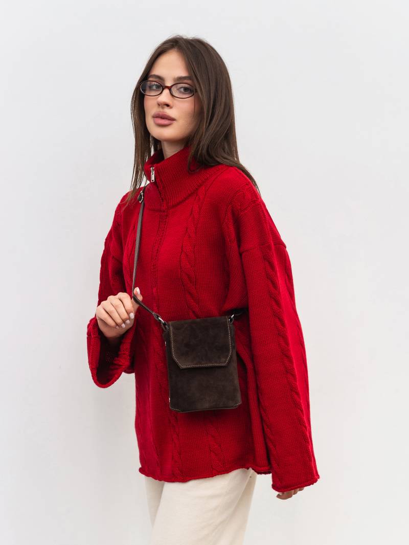 Сумка с комбинацией натуральной замши "Тея" Romashka, Коричневый+ 19925