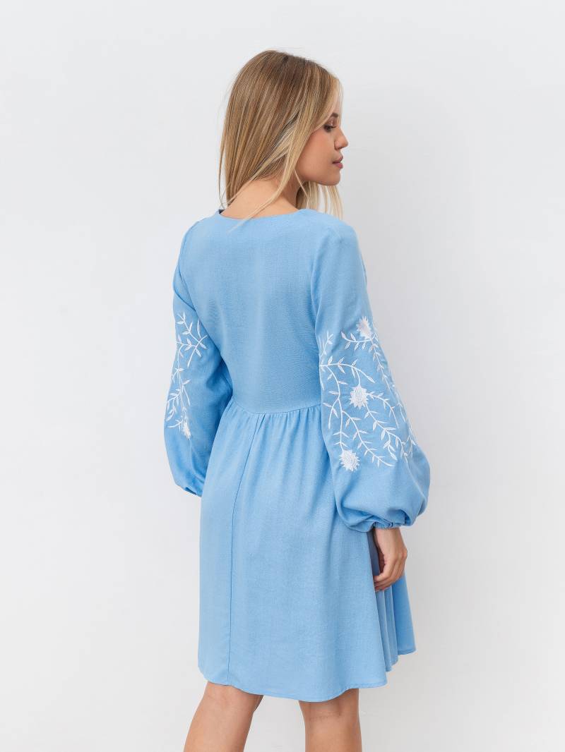 Платье с вышивкой "Калькутта" Romashka, Голубой, XS 16168