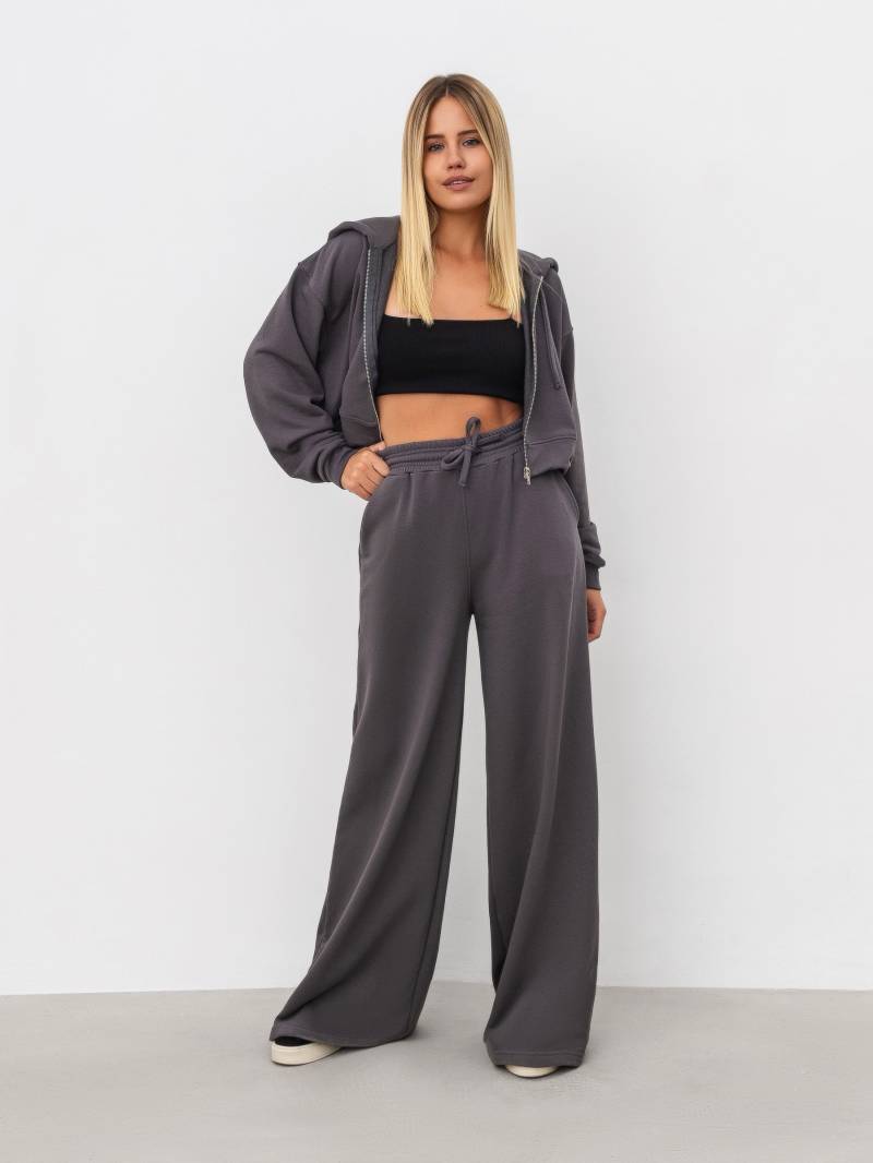 Худи на молнии "Ехидо" укороченное с капюшоном Romashka, Cерый, L|XL 16818