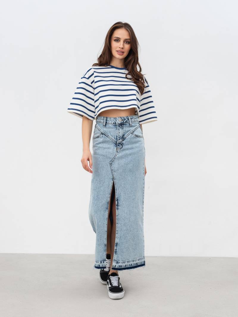 Футболка "Орхус" укороченная Romashka, Синий+, One size 15522