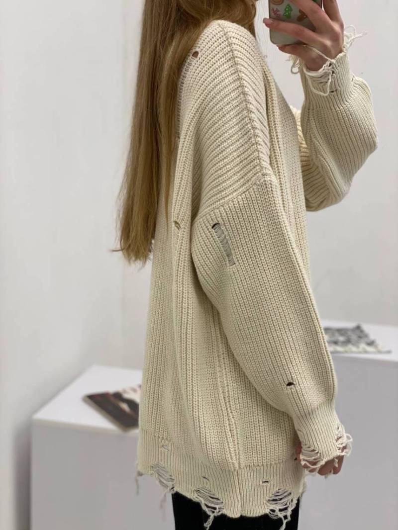 Свитер удлиненный «Виргиния» БРАК, Молочный 13309