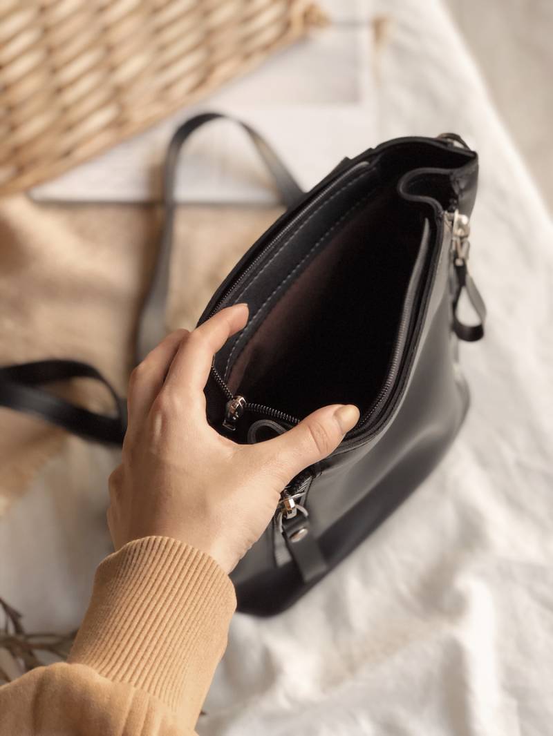 Рюкзак "Шербрук" с кольцом на магните Romashka, Черный (729)