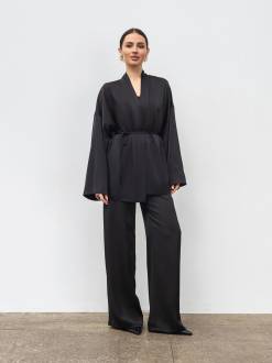 Кимоно укороченное &quot;Дей&quot; Romashka, Черный, One size 19869