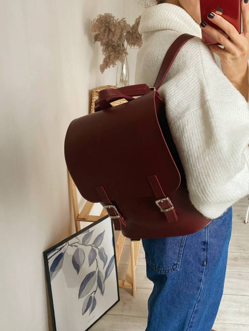 Рюкзак-трансформер "Милтон" со шлейками вместительный Romashka, Бордовый (670)