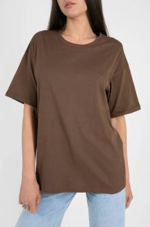 Футболка "Хэмптон" однотонная универсальная Romashka, Коричневый, One size (3894)