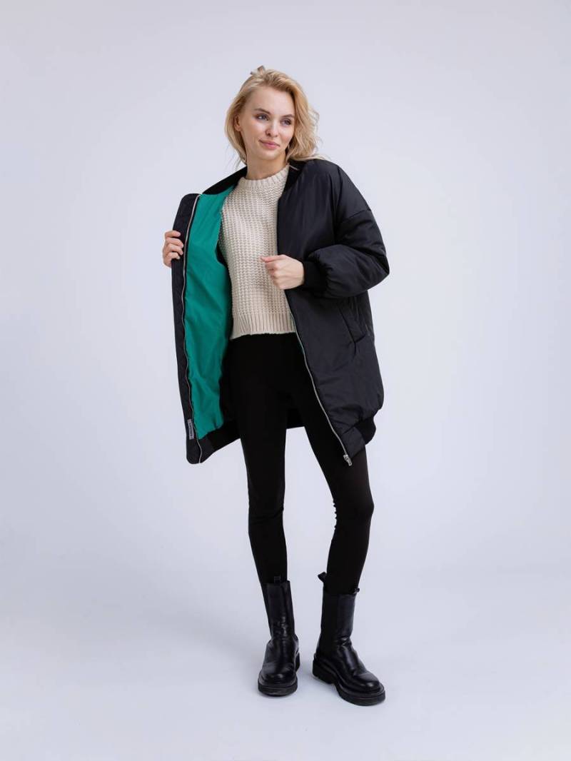 Бомбер "Лондон" двухсторонний Romashka, Зеленый+, XS|S 12413