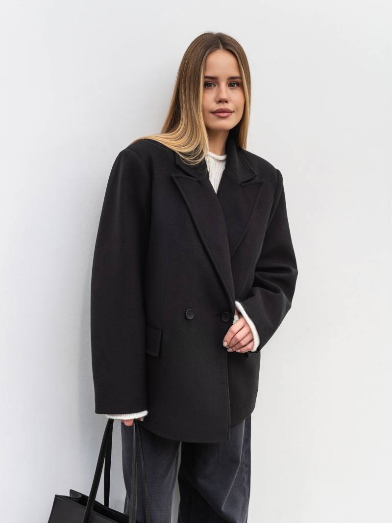 Двубортное утепленное пальто «Соул» Romashka, Черный, S|M 19887