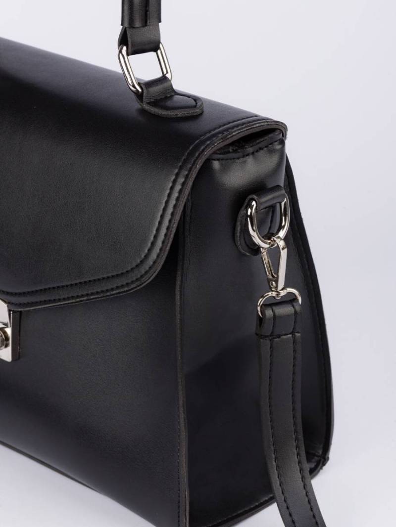 Сумка трапеция "Пеория" классическая в виде конвертика с замком фурла Romashka, Черный (1063)