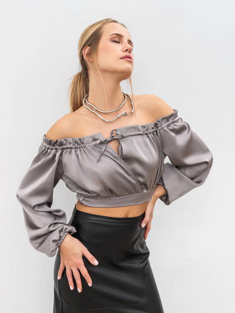 Блуза "Монпелье" Romashka, Серый, XS|S 14049