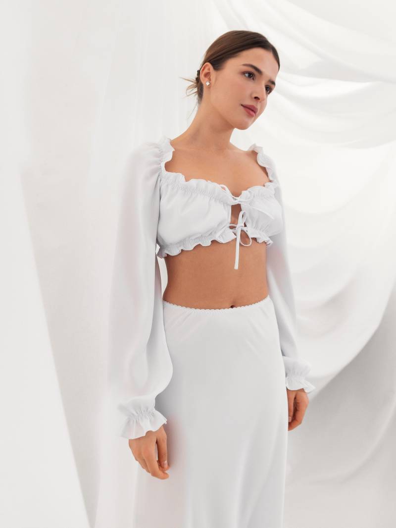 Блуза «Гренобль» Romashka, Белый, S|M 17497