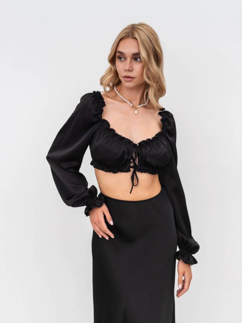 Блуза «Гренобль» Romashka, Черный, M|L 16613