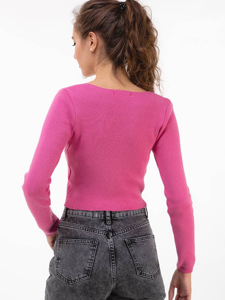 Топ "Брайтон" трикотажный с квадратным вырезом БРАК, Розовый, S|M 12215