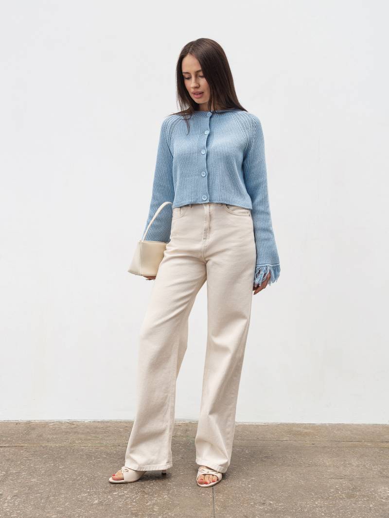 Джинсы "Тайт" Romashka, Молочный, S 18968