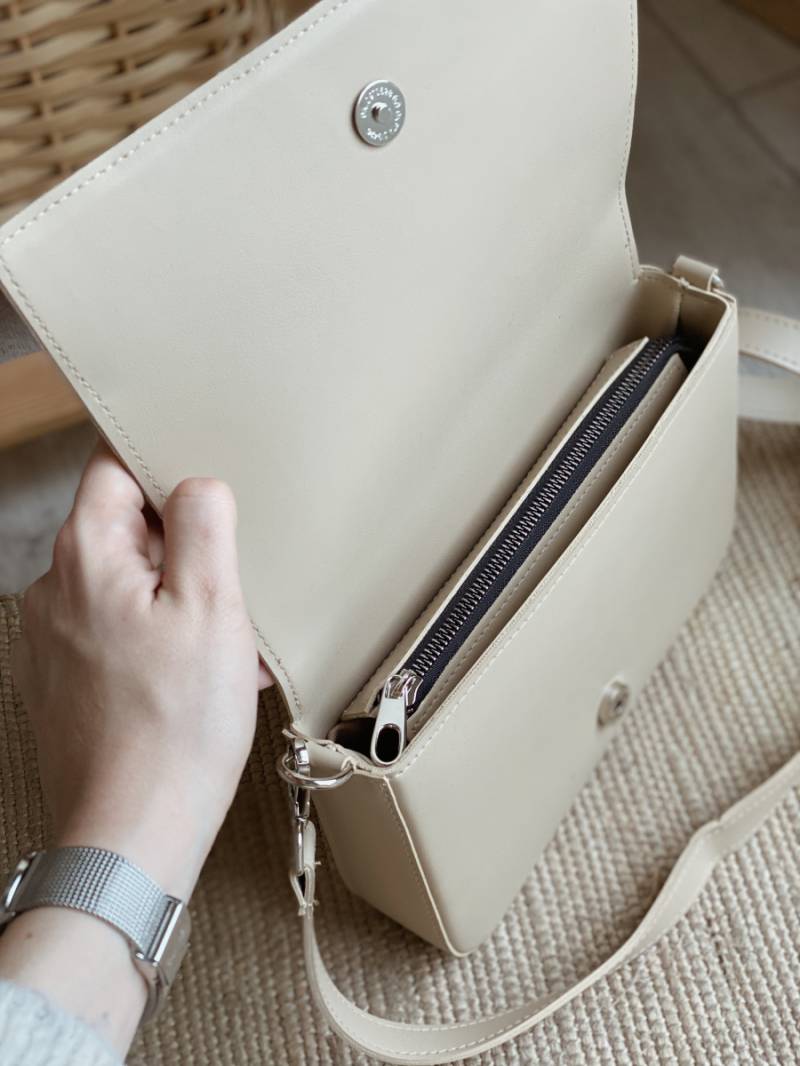 Сумка кросс-боди "Тулон" с плетением БРАК, Бежевый 12097