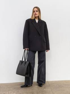 Двубортное утепленное пальто «Соул» Romashka, Черный, S|M 19887