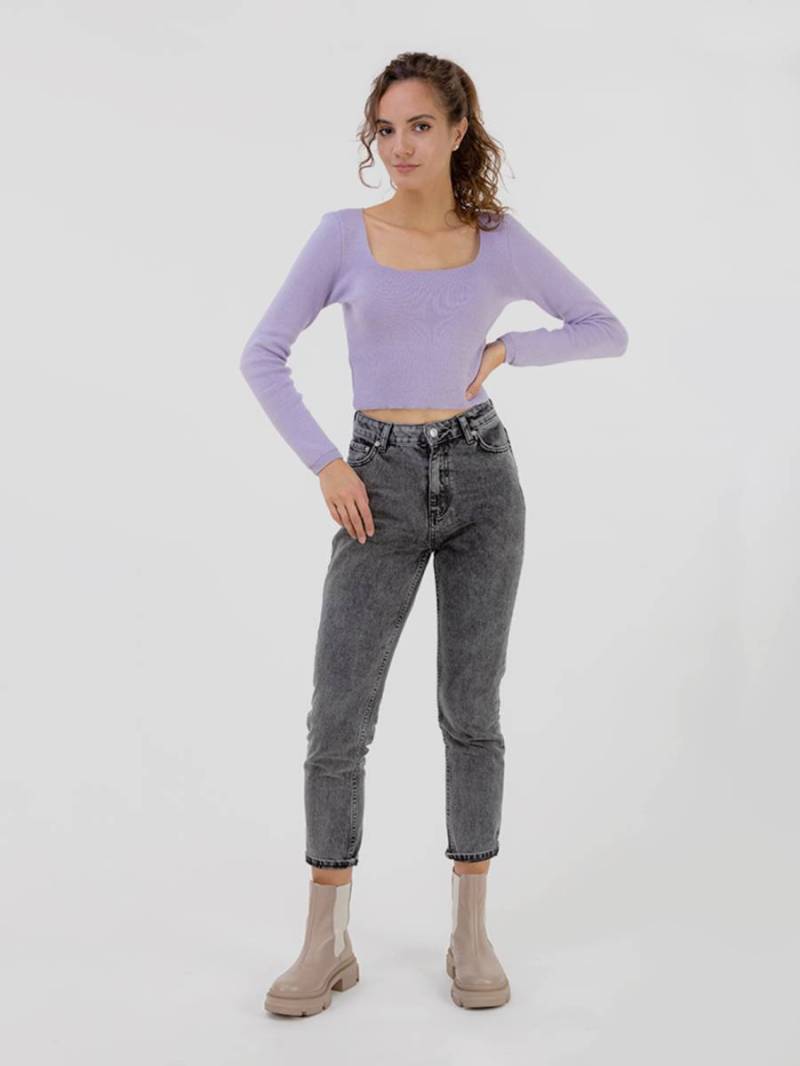 Топ "Брайтон" трикотажный с квадратным вырезом Romashka, Лиловый, M|L 10115