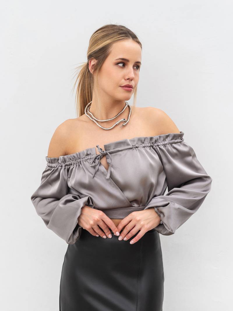 Блуза "Монпелье" Romashka, Серый, XS|S 14049