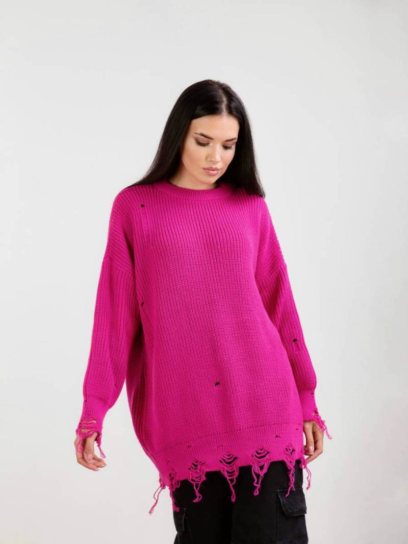 Свитер удлиненный «Виргиния» Romashka, Розовый 13708