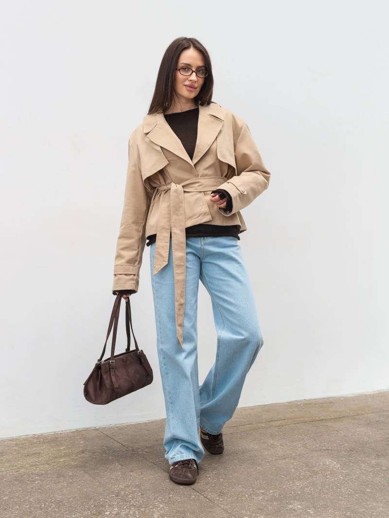 Укороченный тренч "Аксис" Romashka, Бежевый, XS|S 20159