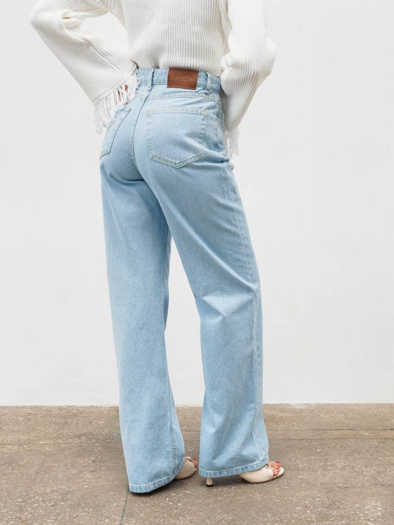 Джинсы "Тайт" Romashka, Светло-голубой, S 20046