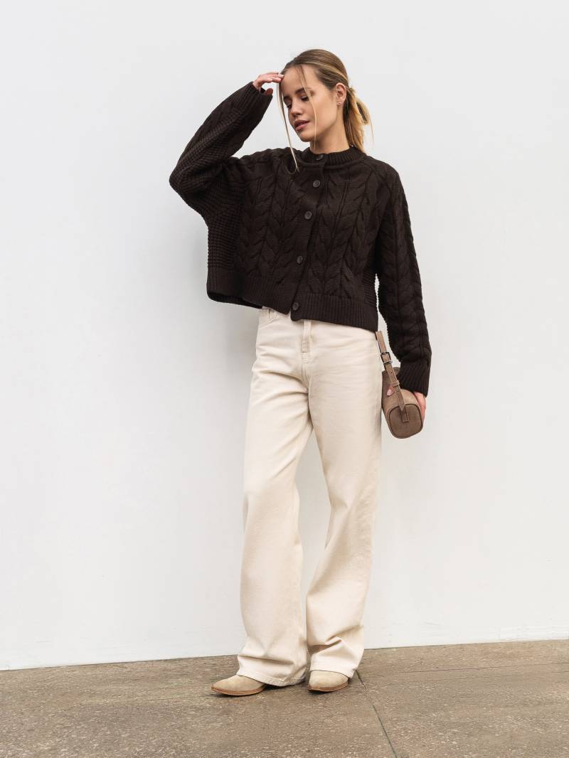 Кардиган "Шелт" Romashka, Коричневый, One size 19931