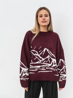 Свитер "Шепит" Romashka, Бордовый+, One size 18378