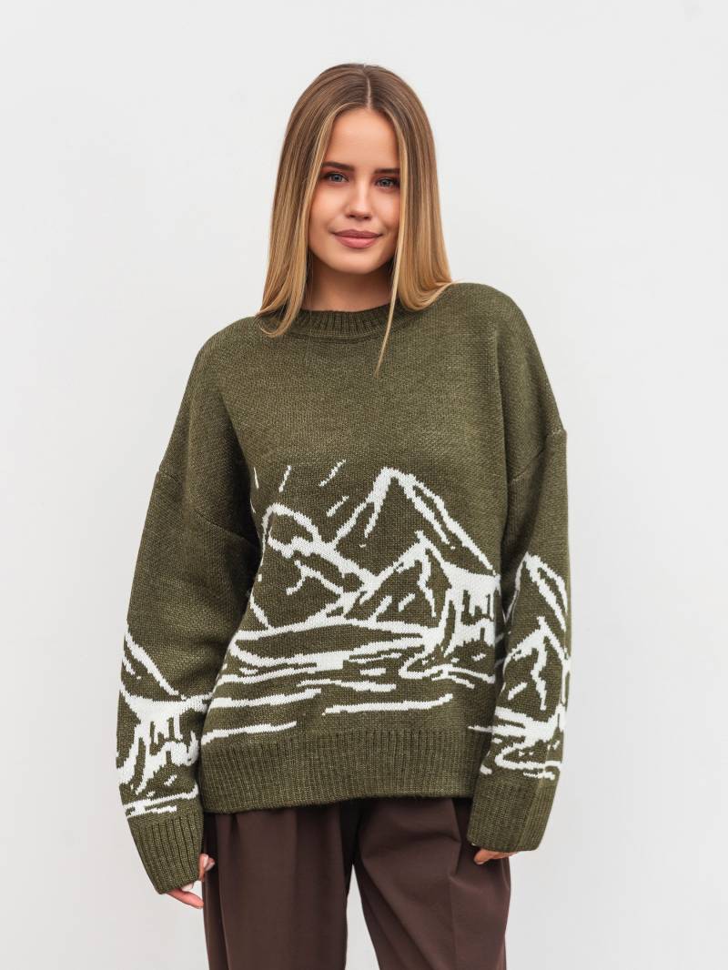 Свитер "Шепит" Romashka, Оливковый, One size 19753