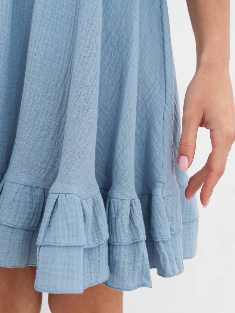 Платье с воланами "Авила" Romashka, Голубой, XS|S 17855